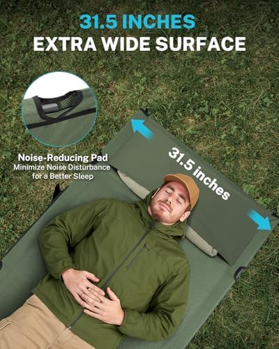 Gonex 31" Wide Camping Cot Lightweight Folding Portable Camp Cot for Adult - Image 5