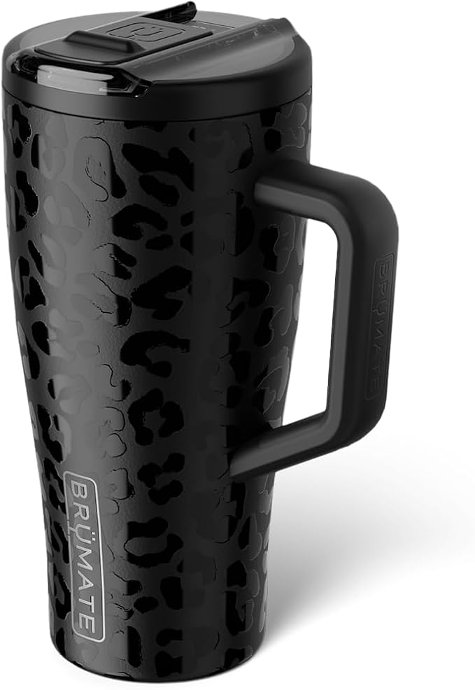 BrüMate Era Flip 30oz Tumbler with 100% Leakproof Covered Straw Lid | Hygienic Covered Straw | Insulated Stainless Steel Water Bottle with Handle | Cup Holder Friendly | BPA-Free (Onyx Leopard) - Image 2