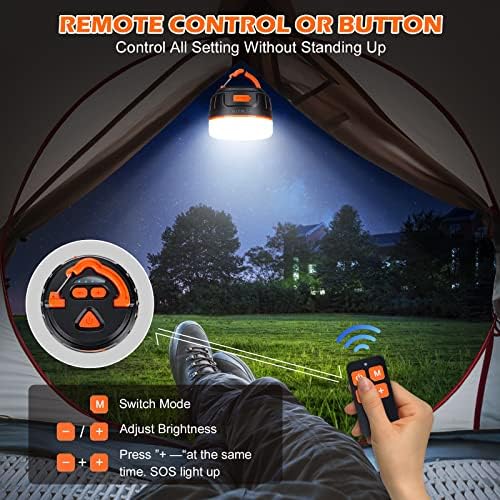 Sinvitron LED Camping Lantern Rechargeable with Remote Control - 1000LM 150H Runtime Tent Light, 5200mAh Water-Resistant Emergency Light for Hurricane Power Outages, Hiking Home - Image 2