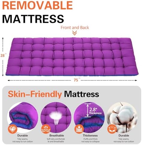COLMERD Camping Cot with Comfortable Mattress,Cots for Sleeping with Pad - Image 3