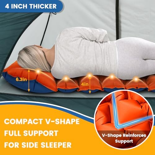 4-Inch Camping Sleeping Pad with Foot Pump - Image 3