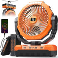 FRIZCOL 3-in-1 Camping Fan - Portable Fans Rechargeable - 36000mAh Detachable Battery Powered Fan with Light & Remote for Indoor Outdoor, Tent, Travel, Fishing, Jobsite, Gifts for Men Dad Him - Orange by FollowUsGetMoreInfoNow