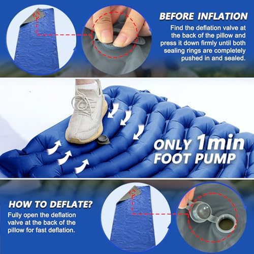 Ultralight Camping Sleeping Pad with Pillow & Built-in Foot Pump - Image 6