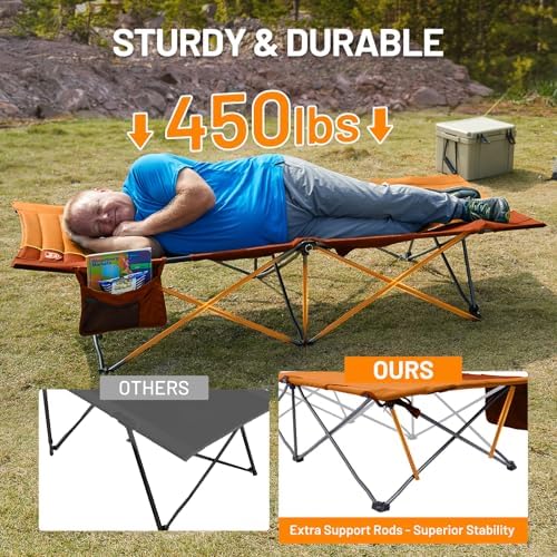 TIMBER RIDGE Extra Wide Heavy Duty Camping Cot for Adult, Easy Set Up Oversized Sleeping Cot with Carry Bag for Camping, Travel and Outdoors, Support up to 450lbs - Image 5