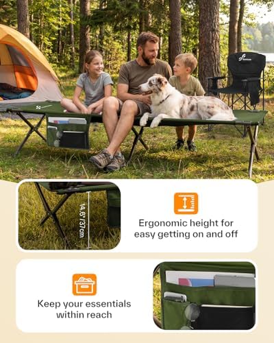 Sportneer Camping Cot, 78.3"x28.7"x14.6" Portable Folding Bed for Adults with Storage Bag, Support 330 LBS, Compact for Outdoor Camping, Travel, Home Guest Room - Image 5