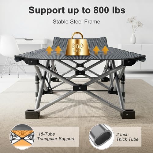 ABORON Camping Cot for Adults, 28 in Wide Folding Bed with Mattress - Image 6