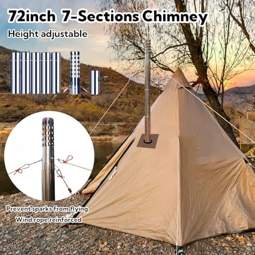 Huskfirm Wood Burning Stove, FoldingTent Stove for Heating - Image 2