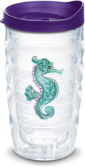 Purple Teal Seahorse 10 oz Wavy Tumbler with lid by TervisTumblerCompany