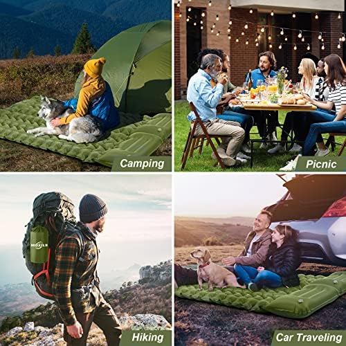 MOXILS Sleeping Pad, Ultralight Inflatable Sleeping Pad for Camping, Built-in Pump, Ultimate for Camping, Hiking, Airpad, Carry Bag, Repair Kit, Compact & Lightweight Air Mattress(Green) - Image 6