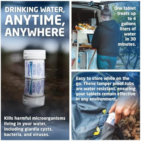 Aquatabs Water Purification Tablets, 397mg 100 Pack, Camping & Emergency - Image 2