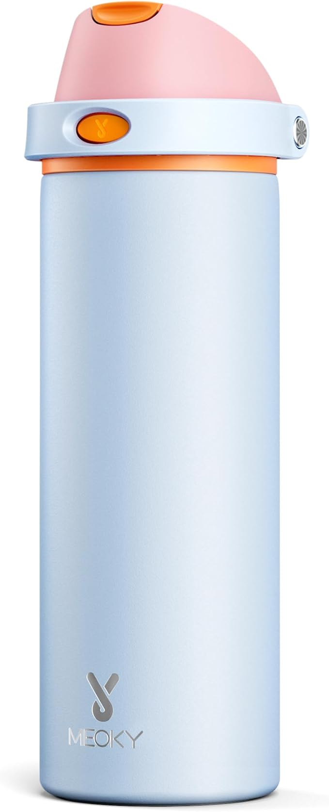 24 oz Insulated Water Bottle with Straw: Meoky Stainless Steel Metal Water Bottle with 2-in-1 Lid - Leak Proof, Cold for 24 Hours, Fits in Car Cup Holder, BPA-Free for Gym Travel Sports, Periwinkle by MEOKY