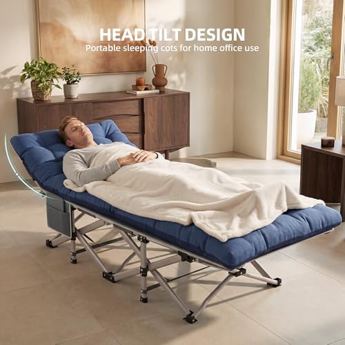 Fenbeli Folding Camping Cots for Adults 2 Pack, 16.8 lb Each, Blue & Blue - Image 6