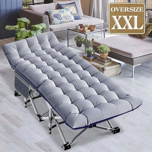 DoCred Oversized XXL Camping Cot with Mattress, 32" Wide Folding Cot - Image 6