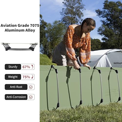 Naturehike GreenWild Camping Cot, Ultralight Folding Backpacking Cot, 60-Second Easy Set-Up, Supports 330lbs, Portable Camping Bed for Adults for Camping Hiking Travel Home - Image 2