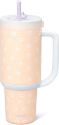 Ello Oasis 40 oz Tumbler with Handle & Retracting Straw | Reusable Insulated Stainless Steel Cup 100% Leakproof, Gifts for Teens Women Men | Keeps cold for 24 Hours, Cup Holder Friendly, Daisies by Ello