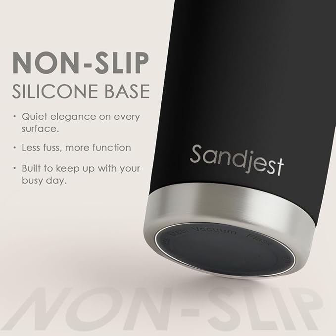 SANDJEST Black Tumbler 20oz Stainless Steel Double Wall Vacuum Insulated, Travel Coffee Cup, Gifts for Men Women Birthday Christmas - Image 4