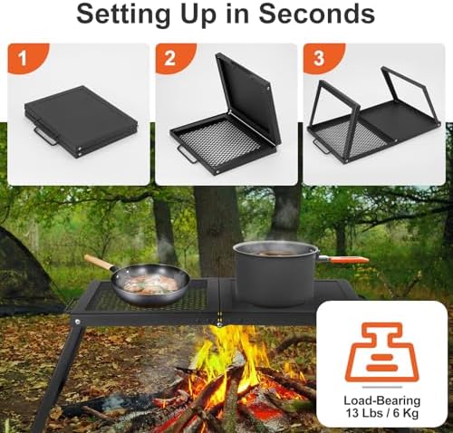 Odoland Portable Folding Charcoal Grills for Outdoor Cooking Bonfire BBQ - Image 4