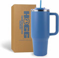 Hogg Big Swig 40 oz Tumbler with Handle and Straw - Steel Blue, 40oz Insulated Stainless Steel, Water Tumbler with Straw, Water Cup with Handle, Versatile Leak Proof Lid by HoggOutfitters