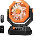 AJVV Camping Fan with Light, Remote and Oscillation, Battery Powered Hanging Tent Fan, Rechargeable Portable for Camp, Outdoor, Emergencies, Fishing, RV Travel, Jobsite by AJVV