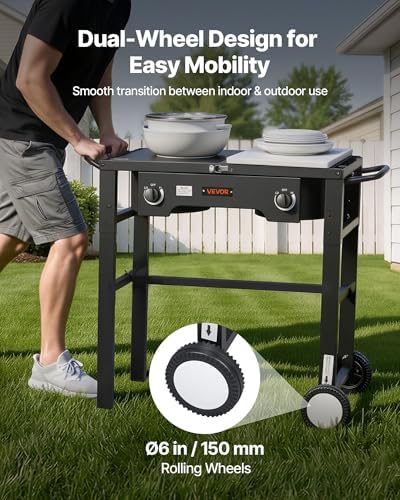 VEVOR 2 Burner Outdoor Propane Gas Stove, Propane LPG Gas Camping Stove, - Image 3