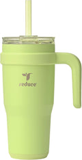 REDUCE 24 oz Stainless Steel Tumbler with Handle - Dual-Wall Vacuum Insulated Travel Mug, Sweat-Proof Lid & Reusable Straw - Keeps Drinks Cold for 24 Hrs, Fits Cupholders, Dishwasher Safe - Mojito by Reduce