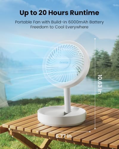 Gaiatop Foldable Desk Fan with Night Light, 6.8in Portable Travel Fan - Image 3