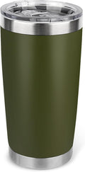 20oz Stainless Steel Tumbler with Lid, Travel Mug - Double Wall Vacuum Powder Coated Cup - Army Green, 1 Pack by Unknown