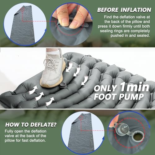 Ultralight Camping Sleeping Pad with Pillow & Built-in Foot Pump - Image 5