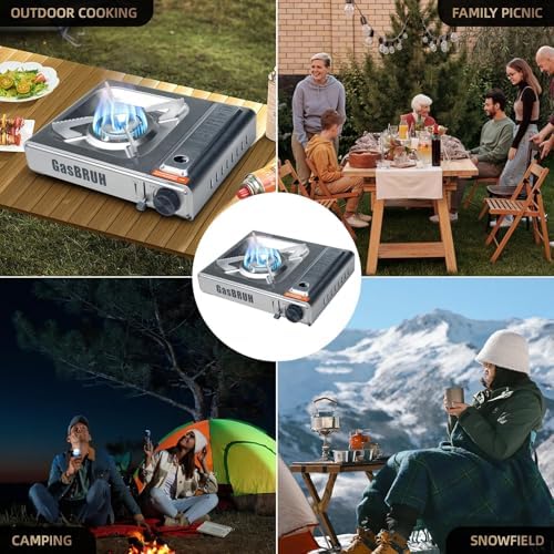 GasBRUH Single Butane Camping Stove with Windblocker, 10000BTU Stainless Steel Portable Camping Stove with Carry Case,Gas Stove for Camping,Tailgating,Outdoor Cooking,Emergency(Fuel not included) - Image 6