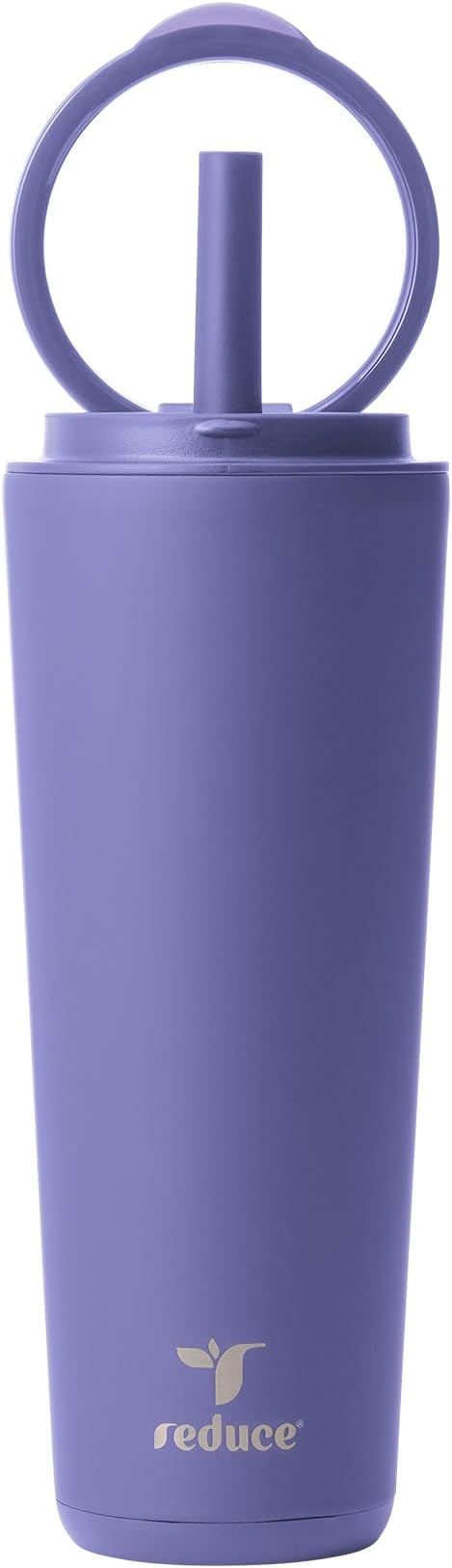 REDUCE Halo 24 oz Stainless Steel Vacuum Insulated Tumbler - Spill Proof Travel Mug with Flip Handle Lid - Keeps Drinks Cold for 32 Hrs - Dishwasher Safe - Cupholder Friendly - Future Dusk by Reduce