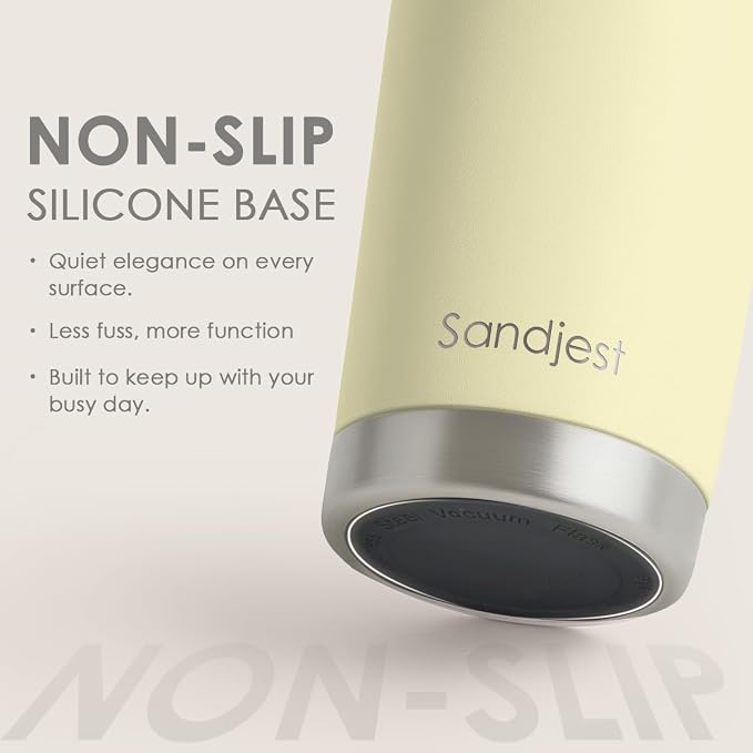 SANDJEST Stainless Steel Tumbler 20 oz, Double Wall Vacuum Insulated Mug with Lid, Travel Coffee Cup for Women Girls Friends Sisters,Birthday Christmas (Butter) - Image 4