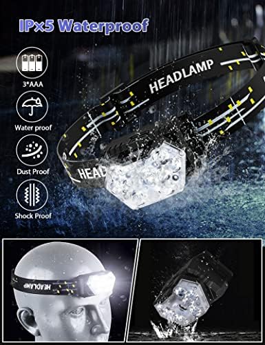 2000 Lumen 9 LED Headlamp, Ultra Bright Head Lamp with 6 Modes, Lightweight Head with Adjustable Strap, IPX5 Waterproof Headlight Great for Camping Hiking, 3 AAA Batteries Included - Image 6