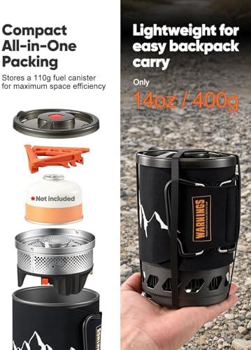 Odoland 0.9L Heat Exchanger Backpacking and Camping Stove System - Image 2