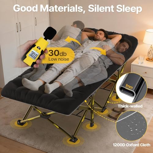 Slendor XXL Camping Cot with Mattress, Pillow & Carry Bag, 32" Extra Wide - Image 6