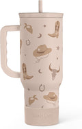 SANDJEST Cowgirl Tumbler 40oz for Women Girls – Stainless Steel Travel Coffee Mug Cup with Handle and Straw, Gift for Birthday Christmas by SANDJEST