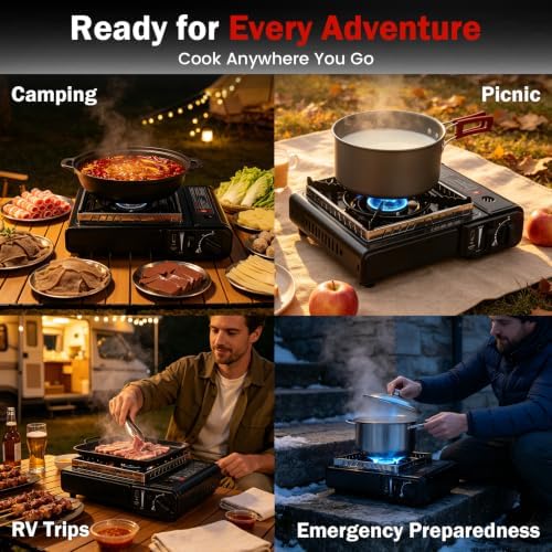 Dual Fuel Camping Stove,Portable Butane or Propane Single Burner Camp Stove - Image 7