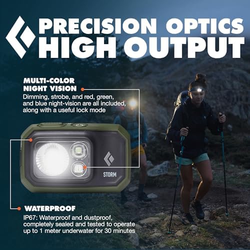 BLACK DIAMOND Storm 450 Headlamp, AAA Powered, Dimmable, BD Dark Olive - Image 4