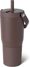 BrüMate Resa 25oz 100% Leakproof Travel Tumbler w/Handle & Straw | Flexible SoftSip Straw | Silicone Sleeve for Durability | Stainless Steel | Cup Holder & Travel Friendly Water Bottle (Java) by Br%C3%BCMate