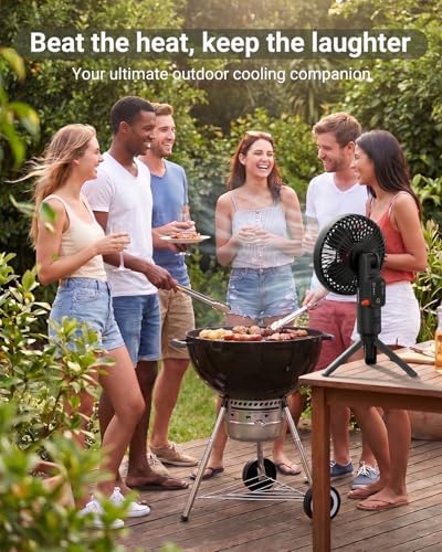 SUNREI 20000mAh Rechargeable Camping Fan, LED Lantern Battery Operated Fan - Image 2