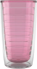 Tervis Clear & Colorful Tabletop Made in USA Double Walled Insulated Tumbler Travel Cup Keeps Drinks Cold & Hot, 16oz, Pink Sand by TervisTumblerCompany