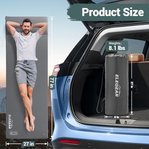 Elegear Self Inflating Sleeping Pad with Electric Pump Memory Foam 3.15" - Image 6