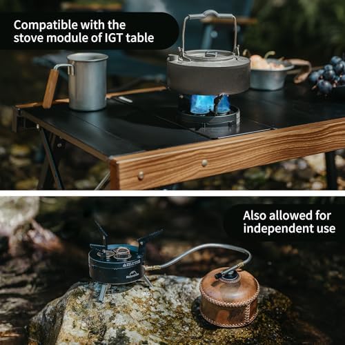 Naturehike Camping Gas Stove for IGT Table, Portable Isobutane Stove with Storage Bag & Foldable Brackets, 3 Burners Camp Stove for Outdoor Car Camping Cooking Tailgating - Image 3