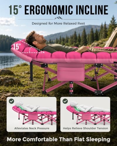 ZENPETIO XXL Folding Camping Cot for Adults, 32" Heavy-Duty Extra Wide Cots - Image 4