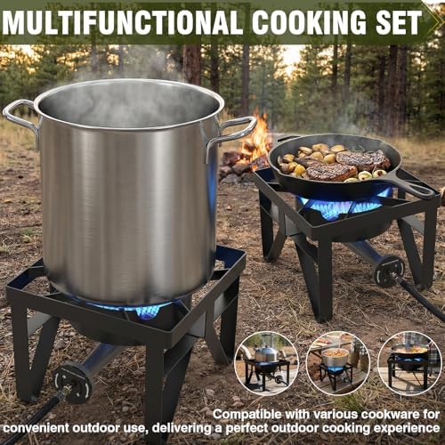 BESTFIRE 200,000 BTU Heavy-Duty Propane Burner – Outdoor Stove with 0-20Psi Adjustable Regulator & Black Hose – Ideal for Home Brewing, Turkey Frying, Camping & Backyard Cooking - Image 5