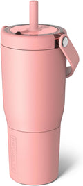BrüMate Resa 25oz 100% Leakproof Travel Tumbler with Handle & Straw | Flexible SoftSip Straw | Silicone Sleeve for Durability | Stainless Steel | Cup Holder & Travel Friendly Water Bottle | (Guava) by Br%C3%BCMate