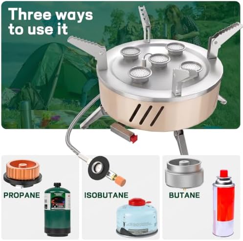5 Burner Portable Propane Camping Stove - Image 3