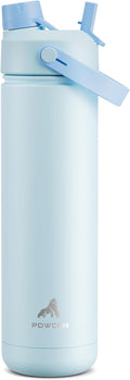 POWCAN 26 oz Insulated Water Bottle with 2-in-1 Straw and Spout Lid, Keep Cold 24H, Leak-Proof, Fits in Car Cup Holder, Stainless Steel Water Bottle for Sports, Travel, and School (Sea Breeze) by POWCAN