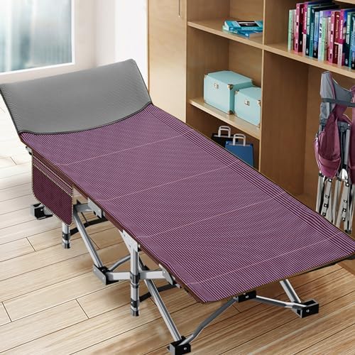 ABORON Camping Cot for Adults, 28 in Wide Folding Bed with Mattress - Image 3