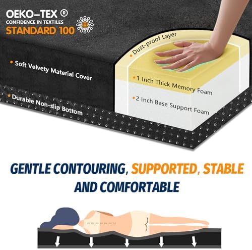 CYMULA Memory Foam Camping Mattress Pad, Sleeping Mat, Portable Roll Up Mattress for Adults, Camping Bed Pads for Sleepover, Car Bed with Travel Bag - Image 6