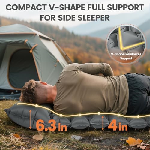 4 Inch 1.9 lb Backpacking Sleeping Pad with Fast Foot Pump - Image 3